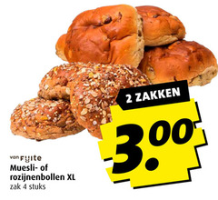  2 4 muesli rozijnenbollen xl zak stuks zakken 