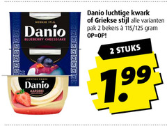  2 griekse stijl danio blueberry cheesecake luchtige kwark aardbei pak bekers stuks 