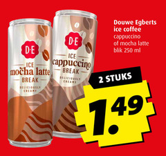  douwe egberts ijskoffie 2 250 ice mocha latte break creamy cappuccino coffee blik ml stuks 