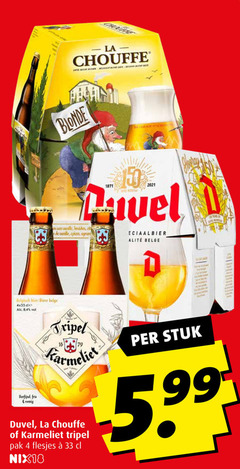  duvel karmeliet la chouffe speciaalbieren 4 16 33 99 2021 blonde vanille indonesische vel alice belge belgisch bier verfijnd fris romig tripel pak nix18 stuk 