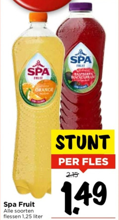  spa fruit orange raspberry blackcurrant soorten flessen 1 25 liter fles 