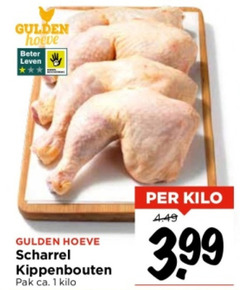  1 gulden hoeve beter leven scharrel kippenbouten pak ca. kilo 3.99 