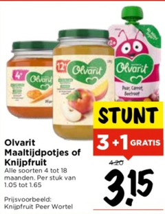  1 3 4 12 18 olvarit maaltijdpotjes knijpfruit soorten maanden stuk peer wortel 20 