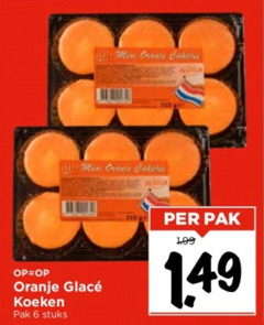  6 45 210 cakejes pak oranje glacee koeken stuks 