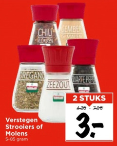  2 chili gember vlokken gemalen oregano verstegen strooiers molens zeezout pepe stuks 