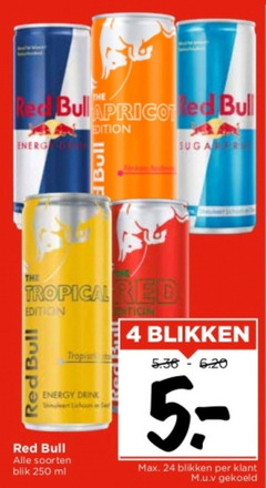  red bull energiedrank 4 24 250 abrikoos tropical edition energy drink soorten blik ml blikken m.u.v gekoeld 