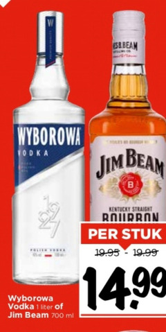  1 700 vodka wyborowa jim beam b kentucky straight bourbon stuk liter ml 