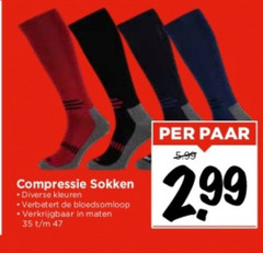  35 compressie sokken kleuren bloedsomloop maten paar 5.99 