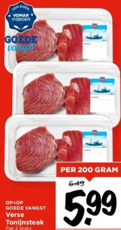  2 200 visboer vangst verse tonijnsteak pak stuks 5.99 