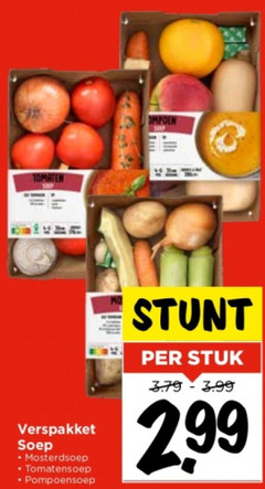  tomaten verspakket soep mosterdsoep tomatensoep pompoensoep stuk 3.99 