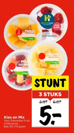  3 5 healthy hand pick mix mango bavaroise salade ananas vers gesneden fruit bavarois bak 90-175 stuks 