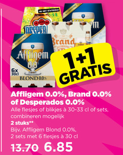  brand desperados affligem alcoholvrij bier 1 2 6 30 6x 0.0 blond blikjes combineren stuks 