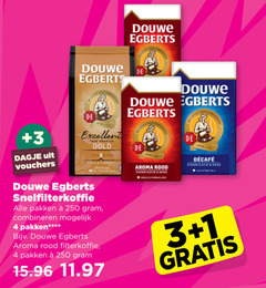  douwe egberts koffie 1 3 4 7 100 250 vouchers meester branders excellent arabica gold complex premium filtermaling snelfilterkoffie pakken combineren aroma rood filterkoffie evenwichtig rond joure cafeinevrij 