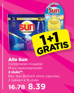  1 2 16 new sun brilliant active oxygen cleaning all odour control combineren vaatwaspoeder stuks shine capsules zakken 