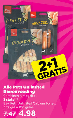  1 2 3 100 pets unlimited chewy sticks with chicken calcium bones dierenvoeding combineren stuks zakjes 