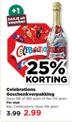  25 1 voucher celebrations geschenkverpakking doos fles stuk 3.99 