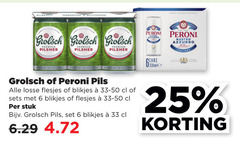  grolsch peroni speciaalbieren blikjes bier 6 25 33 meesterschap premium pilsner nastro azzurro pils stuk 