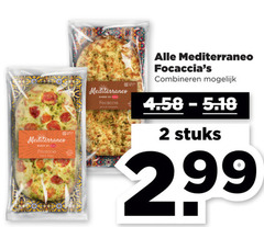  2 mediterraneo focaccia combineren stuks 