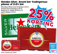  amstel heineken silver blikjes bier krat 3 6 18 24 25 30 33 1870 pilsener 0.0 flesje blikje 50 pak traditiegetrouw kratten 