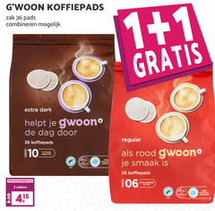  gwoon koffiepads 1 2 10 36 zak pads combineren dark dag regular rood zakken 