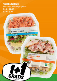  1 2 400 450 maaltijdsalade schalen 5.99 gerookte zalm kilo v.a. kip bacon 