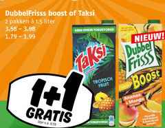  2 dubbelfrisss boost taksi pakken liter suiker tropisch fruit dubbel frisss ananas mango v.a. 