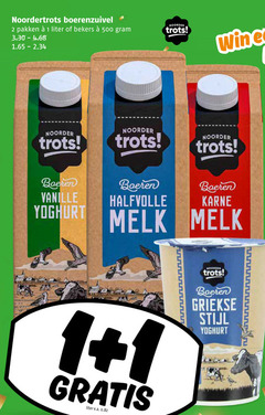  1 2 500 noordertrots boerenzuivel noorder pakken liter bekers trots win boeren vanille yoghurt halfvolle melk v.a. griekse stijl 