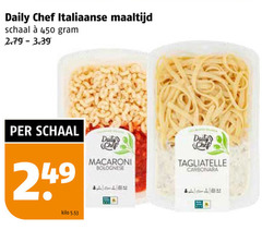  450 daily chef italiaanse maaltijd schaal kilo macaroni bolognese tagliatelle carbonara 