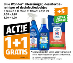  1 2 50 750 blue wonder allesreiniger reiniger pakken stuks ml 5 liter v.a. zegels disinfect cleaning wipes 99 9 formula gebruik biociden veilig lees r eerst etiket combinatie kassa 