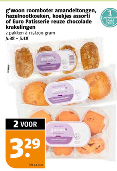  1 2 roomboter amandeltongen hazelnootkoeken koekjes assorti patisserie chocolade krakelingen pakken 200 spaar zegel gwoon kilo v.a. 