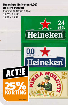  heineken birra moretti 0.0 krat bier 24 25 30 alcohol free 10 3 liter v.a. 