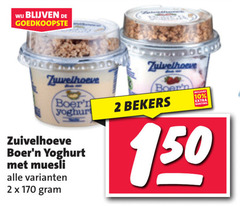  2 10 150 boer yoghurt zuivelhoeve muesli bekers 