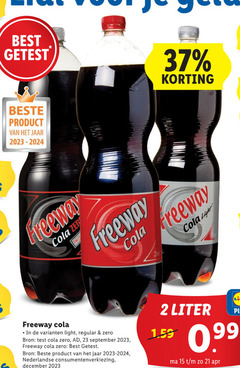  freeway cola 2 15 23 best getest jaar fully light regular zero nederlandse december liter 