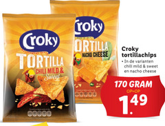  croky tortilla chili mild sweet nacho cheese tortillachips 