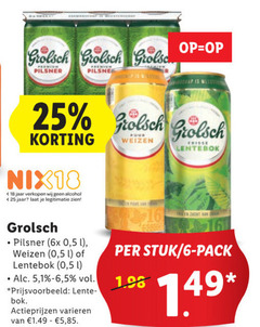  grolsch blikjes bier lentebokbier 6 16 18 25 pilsner pils pour weizen nix18 jaar alcohol legitimatie frisse lentebok 6x 5 l 1 lente zacht stuk pack 