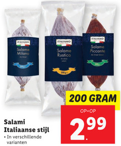  200 salame milano driel rustico piccante air dried salami italiaanse stijl 