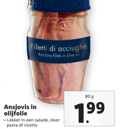  80 filetti ansjovis olijfolie anchovy fillets olive oil salade pasta risotto 