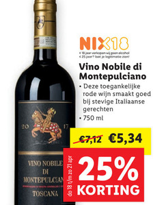  rode wijn 18 20 25 750 vino nobile toscana nix18 jaar alcohol legitimatie montepulciano toegankelijke smaakt italiaanse gerechten ml 7 12 5 34 