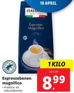  italiamo koffiebonen 1 18 italian style espresso magnifico people nature 1kg espressobonen arabica robustabonen kilo 