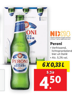  peroni speciaalbieren 11 18 25 originale bottles italia nastro azzurro italiana nix18 jaar alcohol legitimatie verfrissend bier 5 2 33 l 5.99 