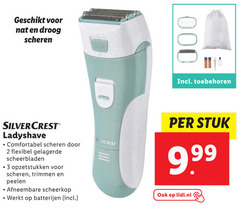  2 nat droog scheren toebehoren silvercrest ladyshave comfortabel flexibel gelagerde scheerbladen opzetstukken trimmen afneembare scheerkop batterijen stuk lidl.nl 