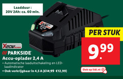  60 laadduur ca. min parkside accu oplader 2 4 automatische led laadindicator 5 14 99 12 stuk lidl.nl 