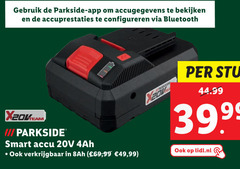  gebruik parkside configureren bluetooth smart accu 69 99 stuk lidl.nl 