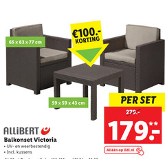  65 cm allibert balkonset victoria weerbestendig kussens lidl.nl 