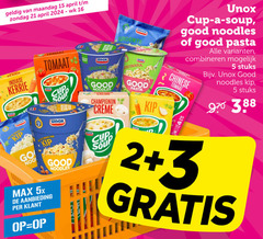  2 3 5 15 16 maandag kerrie indiase unox tomaat cup kip go good noodles 5x aanbieding groente creme champignon soup pasta combineren chinese stuks 