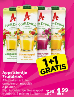  1 2 40 fruit dr drink it vleugje zuivel goudappeltje sinaasappel mango pomme volle fruitige orange minder suiker appelsientje fruitdrink pakken liter combineren rouge 