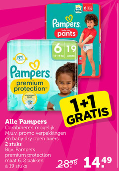  1 2 6 19 free pampers premium protection beschermde huid stop combineren baby dry pants luiers open stuks maat pakken 