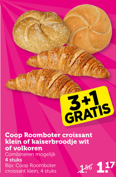  1 3 4 roomboter croissant klein kaiserbroodje wit volkoren combineren stuks 