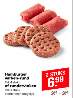  2 3 4 hamburger varken rund pak stuks rundervinken combineren 