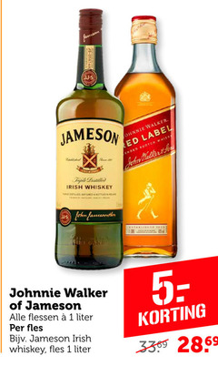 johnnie walker jameson whisky 1 5 triple distilled irish whiskey led bottled red label blended john established to flessen liter fles 